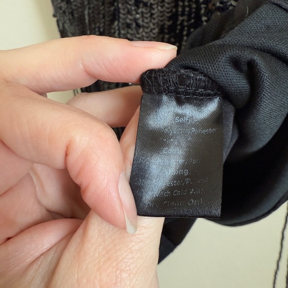 Symphony Women’s Beaded Fringe Sleeveless Cocktail Formal Mini Dress Black M - Picture 6 of 9